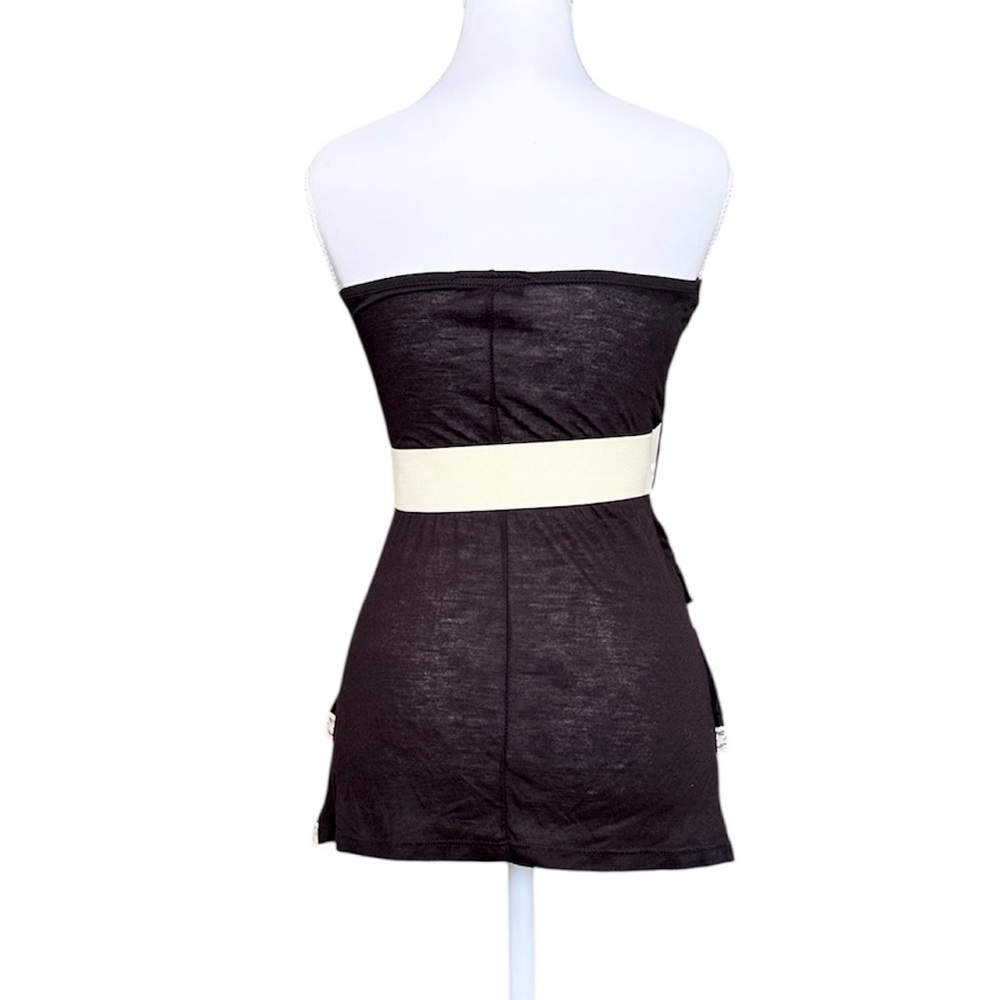 Vintage Wet Seal Top Tunic Strapless Blouse Mini Dress Belted USA XS S Small - Picture 2 of 4